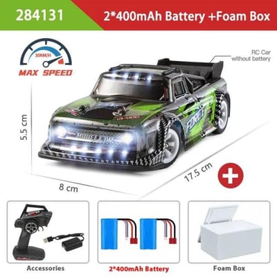Nieuwe race-mini-rc-auto 1:28 4WD Drive Off-Road 2.4G 30 Km/u Hoge Snelheid Drift Afstandsbediening RC Cars Drift Speelgoed voor Jongens Gift 2 battery