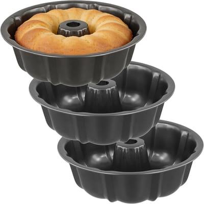 Ring Cakevorm Set - Taartvormen Ronde Vorm - Taarten Bakken - Gecanneleerd Antiaanbak - 26 x 8 CM - Zwart