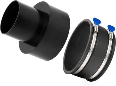 Stofafscheider Reductiemiddel - Slang Adapter - Stofafzuiging Werkplaats - Flexibele Manchet - 6" naar 4" - Zwart