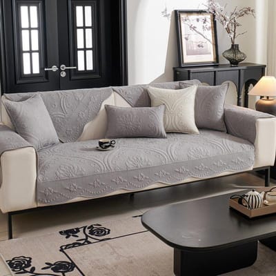 Luxe Retro Garengeverfd Puur Katoen Bankkussen Eenvoudige Geborduurde Antislip Bankkussenhoes All-season Rugleuning Handdoek 70*70cm