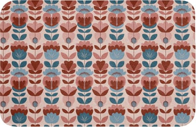 WC mat 60x40 cm - Antislip - Vintage - Motief - Kleurrijk - Toiletmat - Vloermat - Douchemat - Toilet tapijt - Toiletmatten