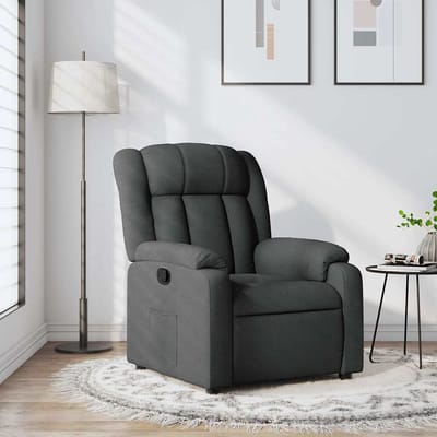 vidaXL Fauteuil verstelbaar stof donkergrijs