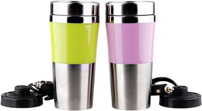Auto Waterkoker - Reis Thermoskan - Drankjes Warm Houden - Snel Koken - 350 ml - Roze