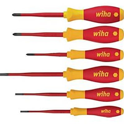 WIHA VDE-schroevendraaierset 3201 K601, sleuf/PH/SL-PZD, 6-delig, geïsoleerd, chroom-vanadium-molybdeenstaal