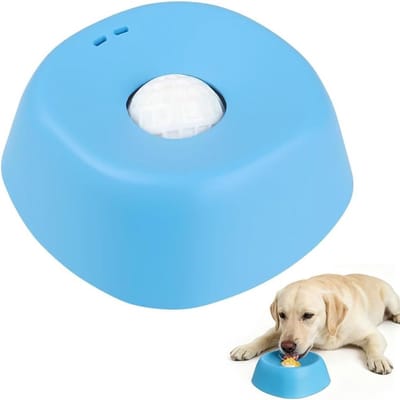 Anti-sling voerbak voor kleine honden en katten met groeven voor betere spijsvertering en minder voedselverspilling, blauw