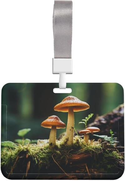 ID-kaart houder - Naamplaatje badge - Kantoor werk - Waterdicht stofdicht - 10 x 8 cm - Twee champignons