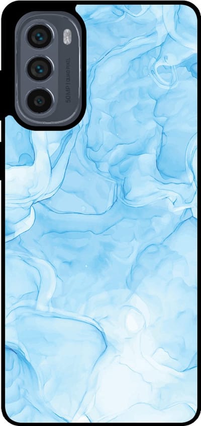 Smartphonica Telefoonhoesje Geschikt voor Motorola Moto G62 5G met marmer opdruk - TPU backcover case marble design - Lichtblauw geschikt voor Motorola Moto G62 5G