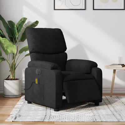 vidaXL - Massagestoel - elektrisch - verstelbaar - stof - zwart