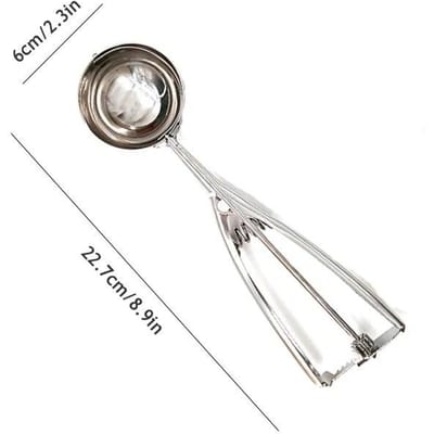 Cuillère à glace en acier inoxydable, poignée à ressort, purée de pommes de terre, boule de pastèque, moule à crème glacée, accessoires de cuisine à domicile, Gadgets L