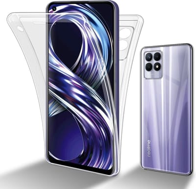 Cadorabo Hoesje geschikt voor Realme 8i / Narzo 50 4G in TRANSPARANT - 360° Full Body Case Cover Beschermhoes Voor- en achterbescherming, all-round bescherming met displaybescherming