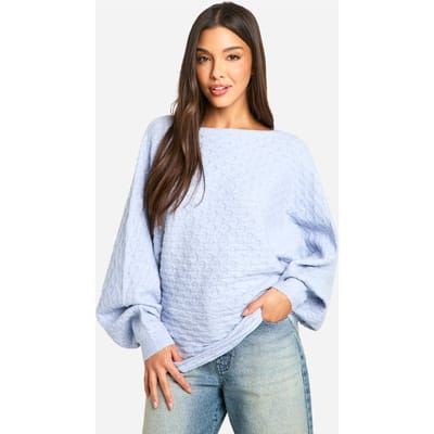 boohoo Dames Zachte kabeltrui met twistdetail aan de achterkant | Blauw | Maat: Small