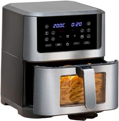QUOVO® Heteluchtoven - Oven - Airfryer Oven - 25 Liter - Zilver - ‎38cm x 30cm x 37cm