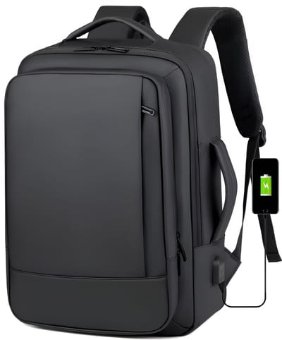 CarryQuest® - Rilibegan Heren Reistas Rugzak - Grote Capaciteit + USB Opladen - Waterdicht Oxford - Lichtgewicht & Comfortabel - Zwart