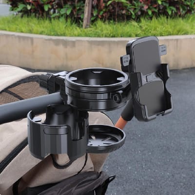 Multi-Function Houder voor Flessen en Telefoons, Geschikt voor Kinderwagens, Rolstoelen en Buggy's, Eenvoudige Installatie en Antislip Ontwerp