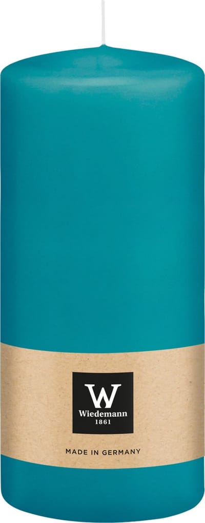 Wiedemann Cilinderkaars/stompkaars - turquoise blauw - 15 x 7 cm - 63 branduren - zuilkaarsen