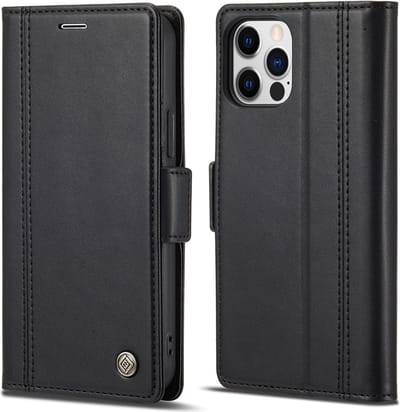 LC.IMEEKE Hoesje - Geschikt voor iPhone 13 Pro Hoesje - LC.IMEEKE Classic Book Case - Zwart