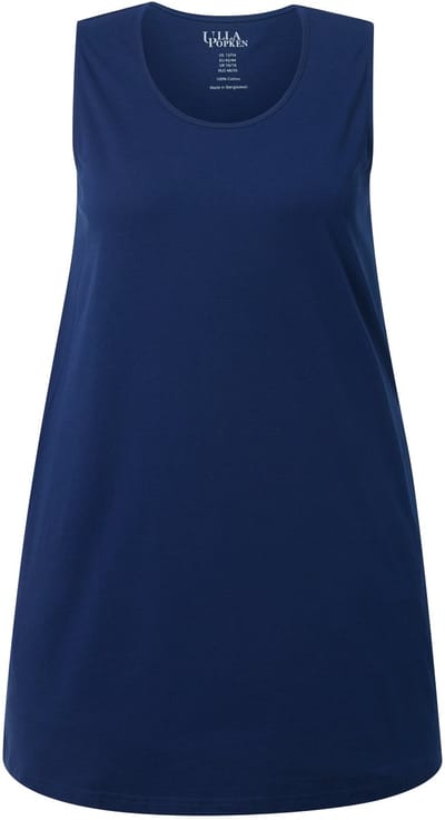 Ulla Popken - Dames - Top A-lijn ronde hals mouwloos - Inktblauw - Maat 42+