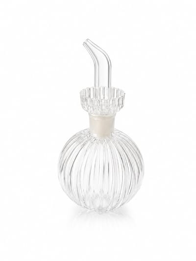 Bavary Oliefles 500 ml – Glazen Olie Dispenser – Bolvorm – Met Schenktuit – Voor Olijfolie, Azijn, Dressing – Modern