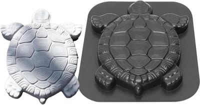 Stappensteenmal - Betonvorm Schildpad - Tuinpad Aanleggen - Realistisch Ontwerp - 44 x 38 cm - Grijs