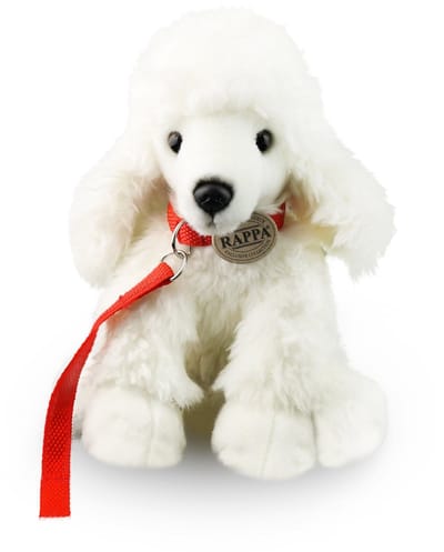 Rappa ECO knuffel hond Poedel 28 cm - realistische knuffel van recyclede PET flessen - wit