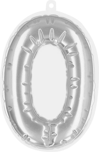 Boland - Sticker Folieballon '0' zilver Zilver - Geen thema - Verjaardag - Jubileum - Raamsticker