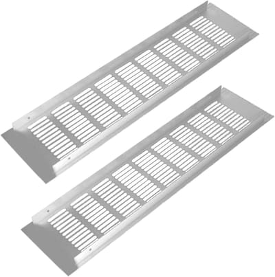 Ventilatieroosters - Luchtgaten - Luchtcirculatie Verbeteren - Duurzame Aluminiumlegering - 40x8 cm - Zilver