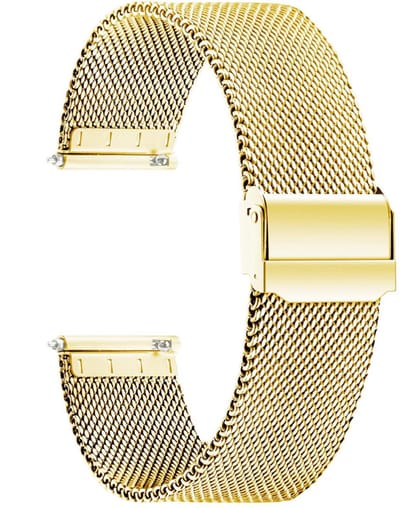 Milanees bandje - geschikt voor Garmin Vivoactive 4 / Venu 4 (45mm) / Venu 3 / 2 / Forerunner 255 / Forerunner 265 / 570 (47mm) en Polar Vantage M / M2 / V3 / Grit X (Pro) - goud