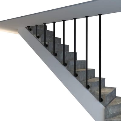 Trapleuninghouder - Wandsteun Leuning - Veilig Traplopen - Smeedijzer - 7 cm Muurafstand - Zwart