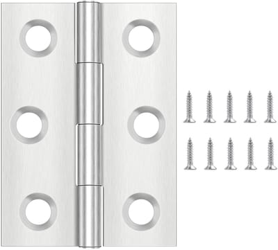 Dailygoods - 20 Stuks Inklapbare Scharnieren van Roestvrij Staal - Voor Deuren en Kasten