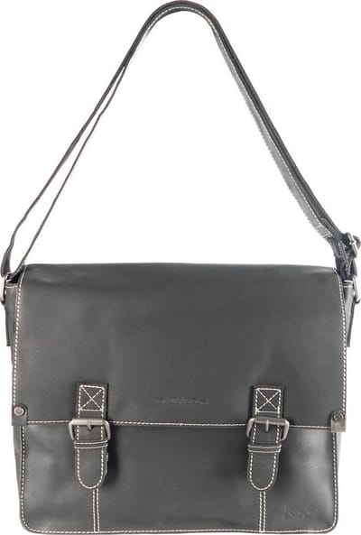 Schoudertas Heren – Schoudertas Dames - Leren Messenger Bag Matzwart Leer – Postman Bag Leer