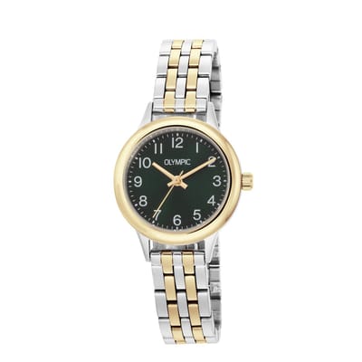Olympic OL80DSS004B Yara Dames Horloge - Mineraalglas - Staal - Zilverkleurig - 28 mm breed - Quartz - Vouw/Vlindersluiting - 5 ATM (douchen)