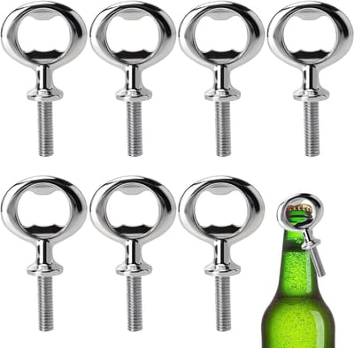 Set van 4 flesopeners van roestvrij staal met metalen schroefdraad voor bierflessen en drankjes
