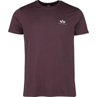 Alpha Industries T-shirt - Basic T Small Logo - S tot XXL - voor Mannen - kastanjebruin