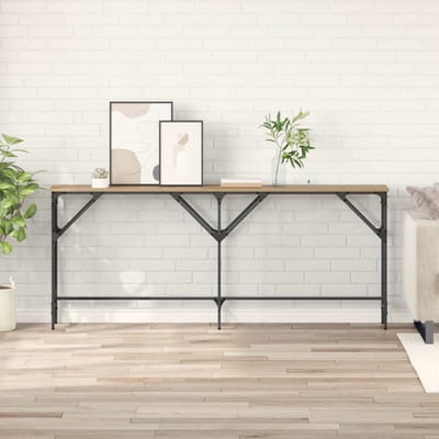 vidaXL - Wandtafel - Artisan - Eiken - 180 - x - 30 - x - 75 - cm - Bewerkt - hout