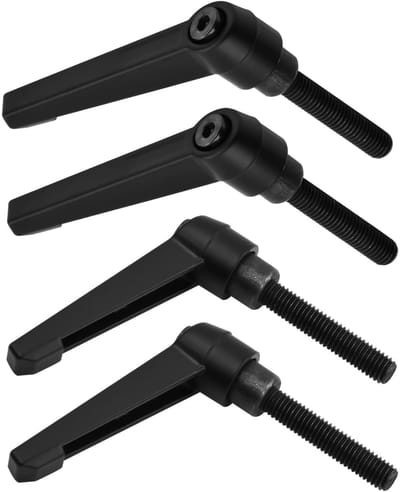 Dailygoods- Spanhendel 4 Stuks - Verstelbare Spangreep - M8 Buitendraad - Klemhendel Handvat - Koolstofstaal/Zinklegering - Lengte Greep 63 mm