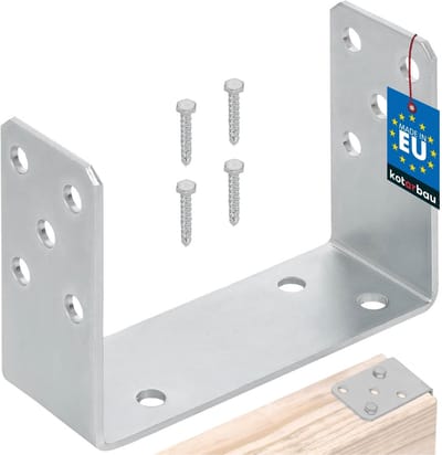 U-paaldrager - Paalhouder Bevestiging - Hout Verbinding - Thermisch Verzinkt - 160 mm - Zilver