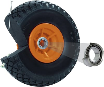 TRUTZHOLM - Handkarwiel PU 260x85 mm - 3.00-4 - Naaf 60 mm - Asgat Ø 20 mm - Massief Rubber - Oranje - Steekwagen Wiel