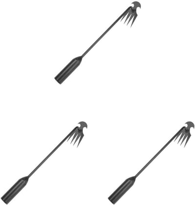 Onkruidwieder Set - Tuin Gereedschap - Gazon Onderhoud - Koolstofstaal Klauw - 40 cm Lengte - Zwart