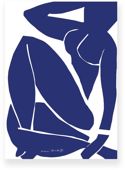 Poster 20x30 cm - Blue Nude III - Henri Matisse - Blauw - Wit - Abstract - Modern - Muurdecoratie - Wanddecoratie
