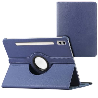 imoshion Tablet Hoes - Geschikt voor Samsung Galaxy Tab S10 Ultra / Galaxy Tab S9 Ultra 14.6 inch - 360° Draaibare Bookcase - Donkerblauw