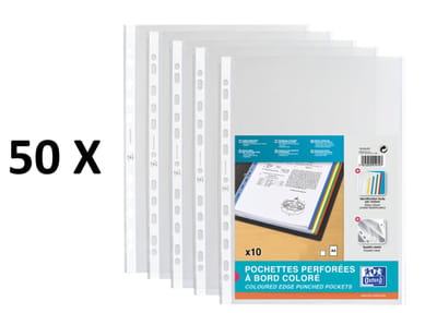 50 x showtassen insteekhoesjes Oxford - A4 - PP - 0.09 mm - wit