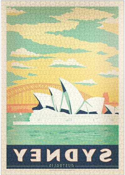 Legpuzzel 1000 Stukjes - Prentpuzzel Vintage Poster - Ontspannen Tijdverdrijf - Premium Blauw Karton - 1000 Stukjes - Meerdere Kleuren