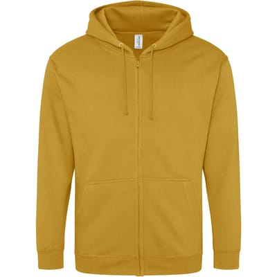 Vegan Hoodie met ritssluiting en capuchon Mustard - M