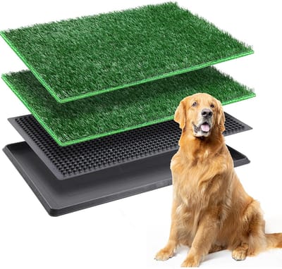 Hondentoilet Kunstgras met Bak - Indoor Dierentoilet - Uitneembare Opvangbak - Puppy Training Pets - Outdoor/Balkon/Tuin/Indoor Toilet - 76x51 cm