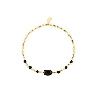 Bijoutheek Armband (sieraad) Staal En Kralen Zwart