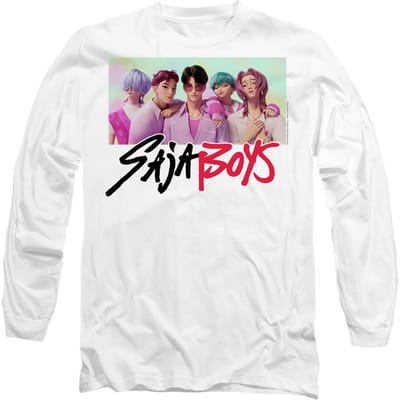 K-Pop Demon Hunters Unisex volwassen Saja Jongens Fotolijst T-shirt met lange mouwen (Wit)