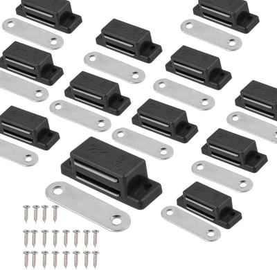 Magnetische Deurvangers - Kastsluitingen - Kasten Sluiten - Krachtige Magneet - 12 Stuks - Zwart