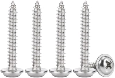 Roestvrijstalen platkop schroeven met zelftappende ring, 30mm, 50 stuks, ideaal voor bevestiging en montage