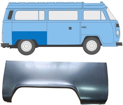 Reparatiepaneel achterspatbord voor Volkswagen Transporter T2 1967-1979 / Rechts