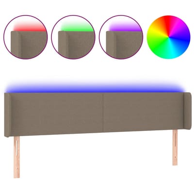 vidaXL - Hoofdbord - LED - 163x16x78/88 - cm - stof - taupe